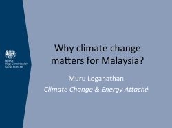 Climate Change and Urbanisation in Malaysia