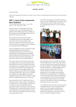 MTC`s Jason Kane represents New Zealand