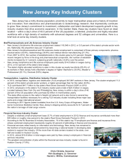 New Jersey Key Industry Clusters