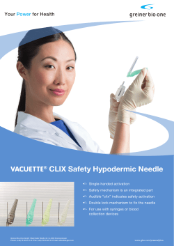 VACUETTE® CLIX Safety Hypodermic Needle - Greiner Bio-One