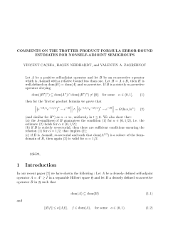 COMMENTS ON THE TROTTER PRODUCT FORMULA ERROR