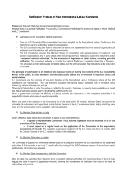 Ratification Process of New International Labour Standards