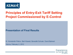 Principles of Entry-Exit Tariff Setting Project Commissioned by E
