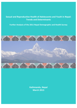 Sexual and Reproductive Health of Adolescents and Youth in Nepal
