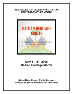 May 1 31, 2009 Haitian Heritage Month - Miami