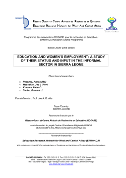 Education and Women Employment in Sierra Leone