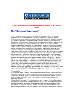 The Boutique Experience