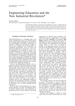 Engineering Education and the New Industrial Revolution