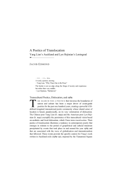 A Poetics of Translocation