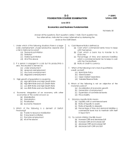 FOUNDATION COURSE EXAMINATION Economics and Business