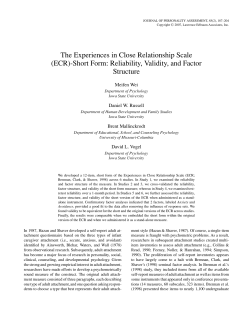 The Experiences in Close Relationship Scale (ECR)