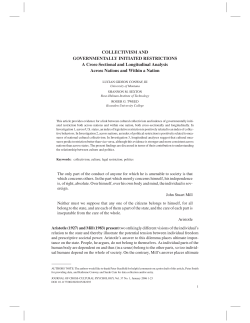 Collectivism and governmentally initiated restrictions