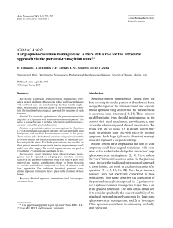 Clinical Article Large sphenocavernous meningiomas