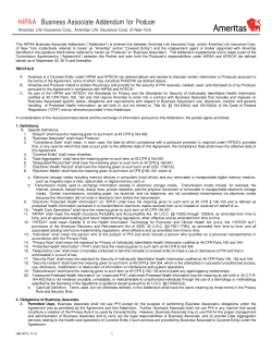 HIPAA Business Associate Addend ddendum for Producer