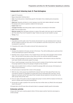 Food Dictogloss - Trinity College London