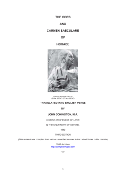 the odes and carmen saeculare of horace