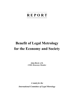 Benefit of Legal Metrology for the Economy and Society
