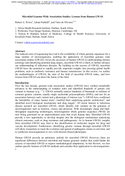 Microbial Genome-Wide Association Studies: Lessons
