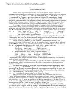 Speaker visibility in syntax