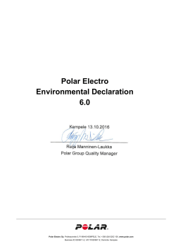 Polar Electro Environmental Declaration 6.0