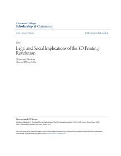Legal and Social Implications of the 3D Printing Revolution