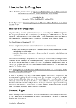 Introduction to Dzogchen