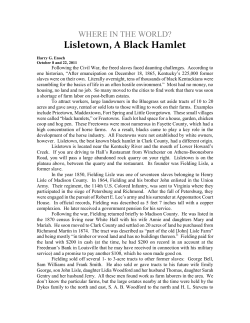 Lisletown - Bluegrass Heritage Museum