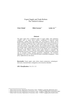 EXPORT SUPPLY, EXCHANGE RATE REFORM AND CAPACITY