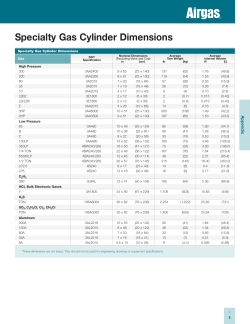 Specialty Gas Cylinder Dimensions