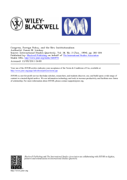 Congress, Foreign Policy, and the New Institutionalism