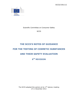 THE SCCP`S NOTES OF GUIDANCE FOR THE TESTING OF