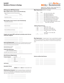 Fall 2017 Bachelor of Science in Geology