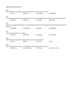 Questions of the Day Set #5 #50 Which of these compounds