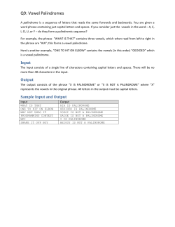 Q9: Vowel Palindromes
