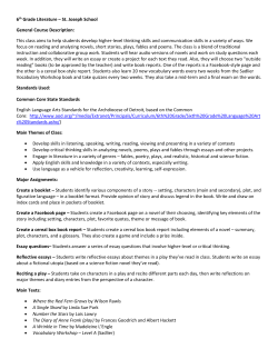 6th Grade Literature &ndash; St. Joseph School General Course