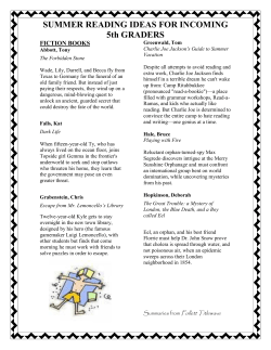 SUMMER READING IDEAS FOR INCOMING 5th GRADERS
