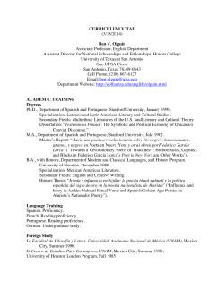 CURRICULUM VITAE - College of Liberal and Fine Arts