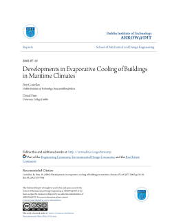 Developments in Evaporative Cooling of Buildings in Maritime