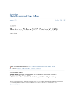 The Anchor, Volume 38.07: October 30, 1929