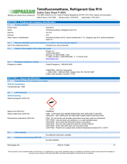 Tetrafluoromethane (R14) Safety Data Sheet SDS P4665