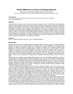 Gender differences in sources of shopping enjoyment