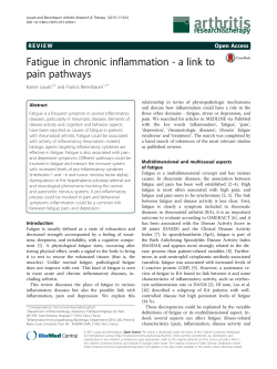 Fatigue in chronic inflammation - a link to pain pathways