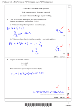 11AH3 Target B Calculator Paper MODEL ANSWERS