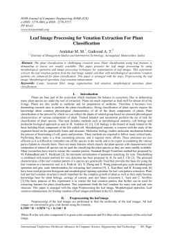 Leaf Image Processing for Venation Extraction For Plant Classification
