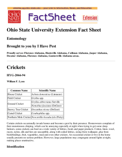 Ohio State University Extension Fact Sheet Crickets