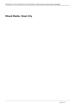 Mixed Media: Steel City - World Socialist Movement
