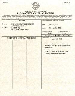radioactive material license