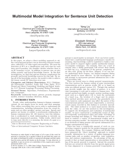 Multimodal Model Integration for Sentence Unit
