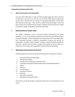 1 UNDERSTANDING THE CONSUMER PRICE INDEX (CPI