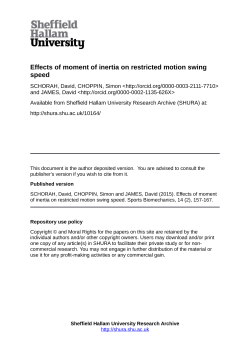 Effects of moment of inertia on restricted motion swing speed